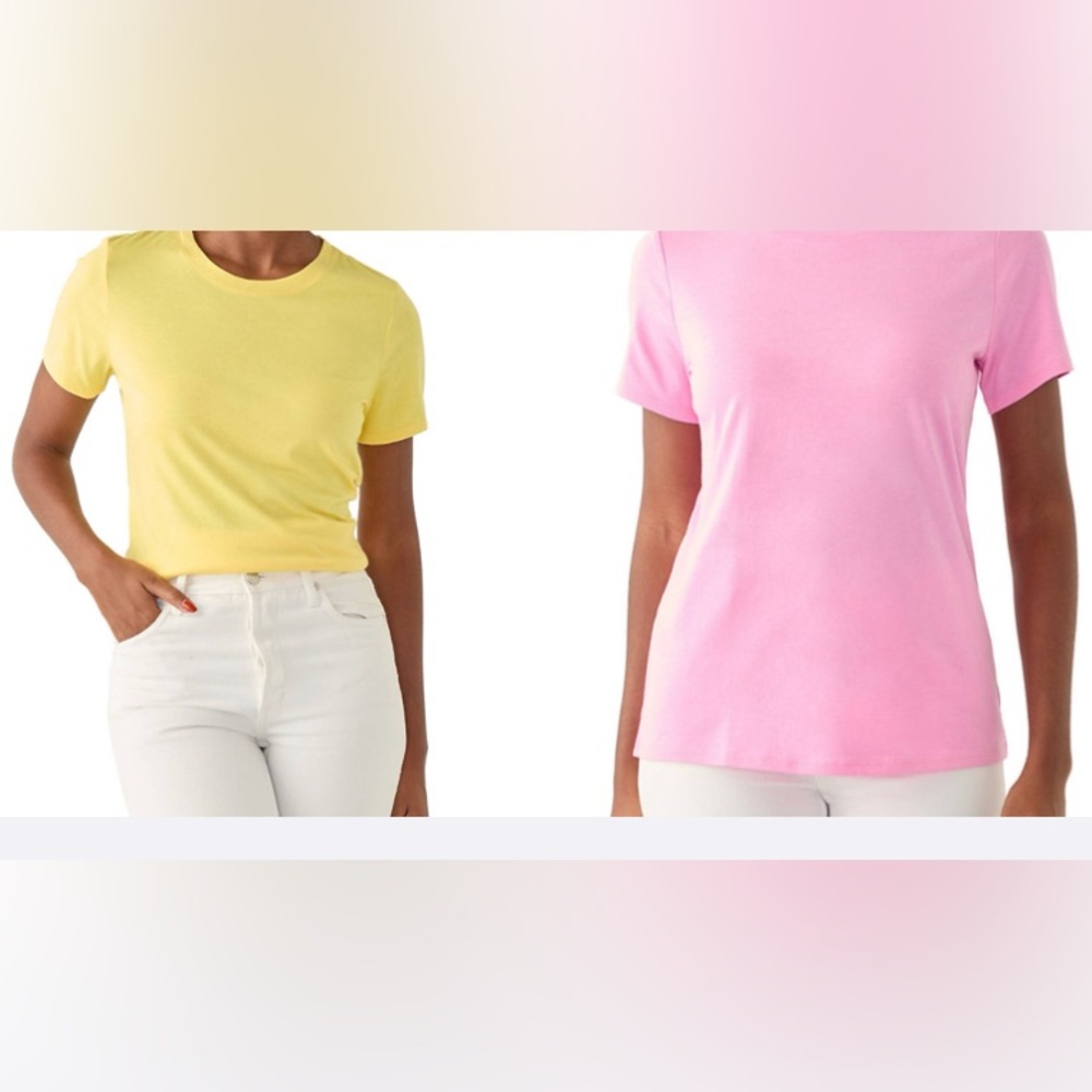 Crown & Ivy Yellow and Pink Tees
